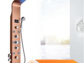 BRAND NEW Rose Golden 8009 LED Light Shower Faucet Bathroom Waterfall Rain Black Shower Panel In Wall Shower System with Spa Massage Sprayer and Bidet Tap