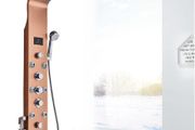 BRAND NEW Rose Golden 8009 LED Light Shower Faucet Bathroom Waterfall Rain Black Shower Panel In Wall Shower System with Spa Massage Sprayer and Bidet Tap