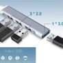 Ultra Slim 4 Port USB Hub Metal Shell USB 3.0 Image 2