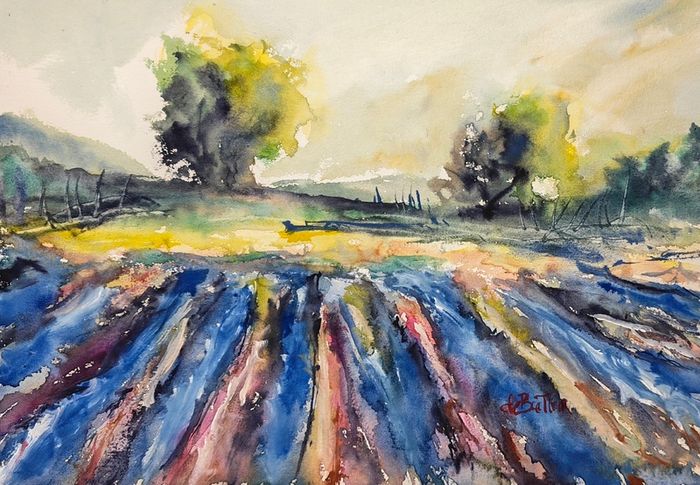 blue tillage watercolour