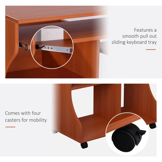Multi Storage Compact Work Desk, with Wheels