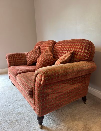 Love seat and wingback chair set