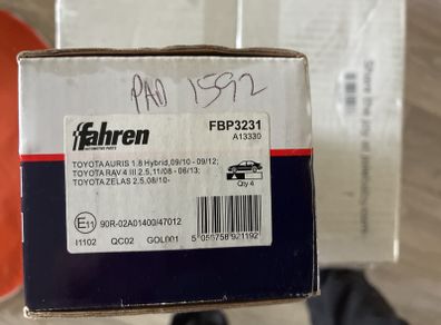 Toyota rav 4 Airbus zelas brake pads FBP3231 New