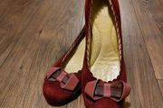 Burgundy- real suede shoes- uk7