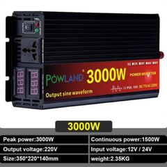 3000w Pure Sine Wave Power Inverter Voltage transformer DC12V to AC 220V Converter+2 LED Display