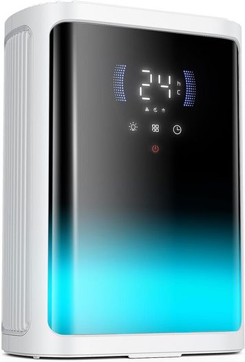 Dehumidifier, 3000ML Dehumidifiers for Home, Dehumidifiers for Drying Clothes with Sleep Mode| 6/8/12H Timer & Full-Panel 7-Color Light, Bedroom Dehumidifier for Wardrobe, Basement, Garage, RV