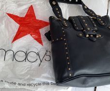 new Nine West bag with studs purse and yellow satin lining