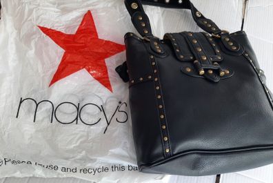 new Nine West bag with studs purse and yellow satin lining
