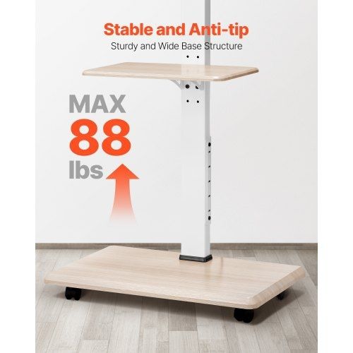 Rolling TV Stand, Mobile TV Cart for 32-70 Inch Screens, 25 Left-Right Rotation and Height Adjustable TV Mount with Tray, Holds up to 88 lbs for Corner, Bedroom, Outdoor, Max VESA 600x400mm