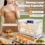 800W Food Warmer Display Cabinet 201 stainless steel 2 Tiers Hot Cabinet for Fast-food Restaurants, Breakfast Shops Image 4