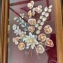 Vintage Mid Century Sea Shells in a Teak Shadow Box with Floral Design Image 9