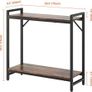 Narrow Console Table, Small Entryway Table with 2 Support Bar, Thin Sofa Tables, Small Couch Table, Side Tables for Living Room, Hallway, Bedroom, Rustic Brown Image 2