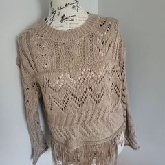 fringe beige jumper