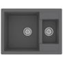 Kitchen Sink with Overflow Hole Double Basins Grey Granite Image 2