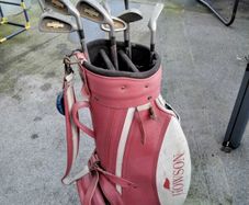 golf clubs and bag