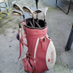 golf clubs and bag