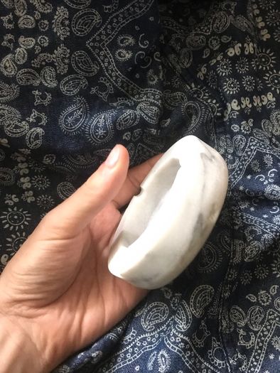 White heavy marble ashtray