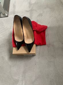 Christian Louboutin (Authentic)Pigaelle 100 black patent shoe