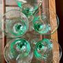 Tall Vintage Artisan Green Wine Water Glasses Sweden 1990s Image 3