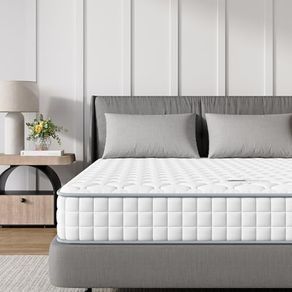 3FT Single Mattress, Sleeping Sprung Mattress Medium Firm Bonnell Spring with Breathable Fabric Fire Resistant Barrier Skin-friendly Durable for Bedroom (90x190x18cm)