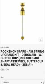 Rockshox ZEB 150mm butter cup air spring upgrade kit , Debonair