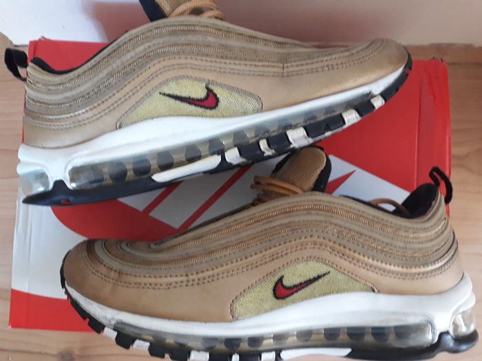 Nike Air Max 97 OG UK-8/EUR-42.5 884421-700 Metallic Gold/Varsity Red-White-Black-2018