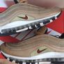 Nike Air Max 97 OG UK-8/EUR-42.5 884421-700 Metallic Gold/Varsity Red-White-Black-2018 Image 3