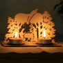 Christmas Crib Tea Light Candle Holder Wood Craft Xmas Decoration Laser Cut Image 2