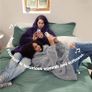 NEW SALE | Oversized Wearable Blanket Hoodie Men Women - Fluffy Fleece Hoodie Blanket for Adults, Warm Hooded Blanket as Gifts for Her, Grey, 107 x 90 cm Image 3