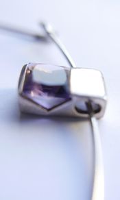 Vintage Amethyst and Sterling Silver 925 Cocktail Pendant 16" Chain - 10,5g