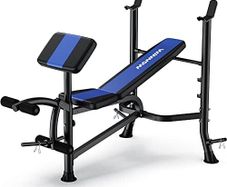 Adjustable Weight Bench with Leg Extension and Preacher Curl Home Training Gym Weight Lifting Bench Full-Body Workout Bench Bench Press