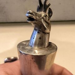 vintage 925 sterling silver stag head wine bottle stopper pourer