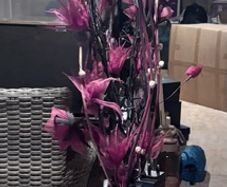 Faux plant and vase with lights
