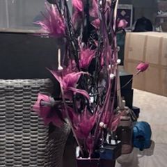 Faux plant and vase with lights