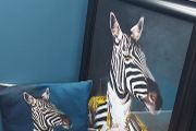 unique framed print with matching pillow cover Animal Zebra Gentleman