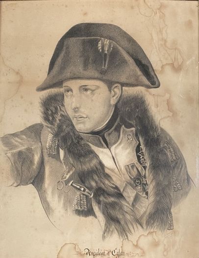 Amazing Antique, C. M. KEANE, NAPOLEON A EYLAU, charcoal on paper