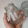 248 - Set of 2 Vintage Clear Glass L Rose Collectible Decorative Jars Image 2
