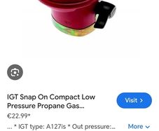 Snap on Low Pressure Regulator