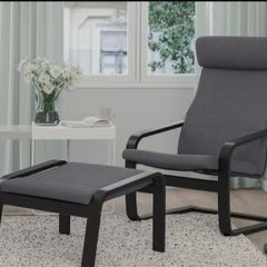 Ikea Piang Chair And Footstool