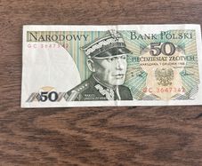 Poland 50 Zlotych Banknote  1988 Issue  Karol Swierczewski  Polish Peoples Republic