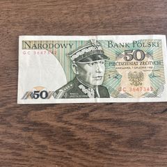Poland 50 Zlotych Banknote  1988 Issue  Karol Swierczewski  Polish Peoples Republic