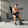 Multifunctional weight bench, adjustable incline and flat bench with 6-position backrest, 3-position seat, black Image 4