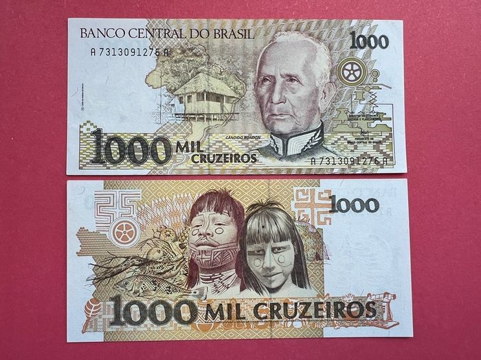 Brazil  1,000  Cruzeiros  1990   ( Uncirculated)
