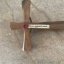 Olive wood crucifix with bronze Jesus Christ Image 3