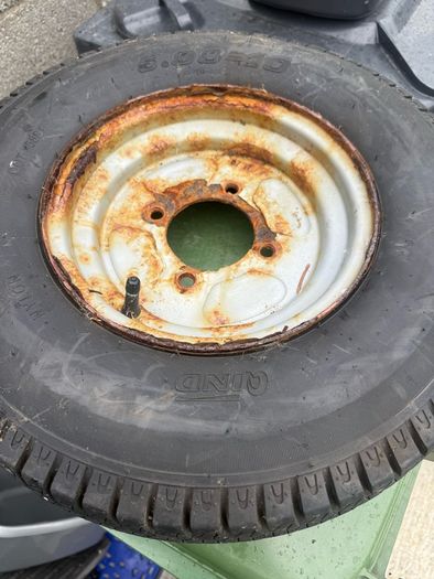 Two trailer wheels