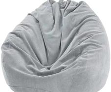 Bean Bag 85x110cm(No Filler),Corduroy Bean Bags Adult, Grey BeanBag Chair,Washable Lazy Sofa Soft Comfortable Indoor Outdoor for Garden Living Room