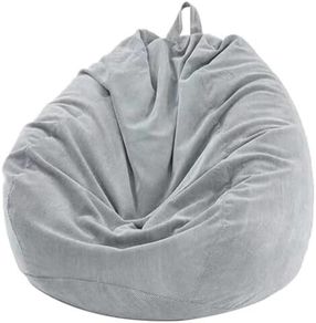 Bean Bag 85x110cm(No Filler),Corduroy Bean Bags Adult, Grey BeanBag Chair,Washable Lazy Sofa Soft Comfortable Indoor Outdoor for Garden Living Room