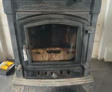solid fuel stove heat blower and childproof fence