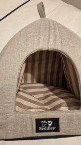 Cat Bed - Beddies Traditional Oxford Cat Cave Beige
