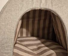 Cat Bed - Beddies Traditional Oxford Cat Cave Beige